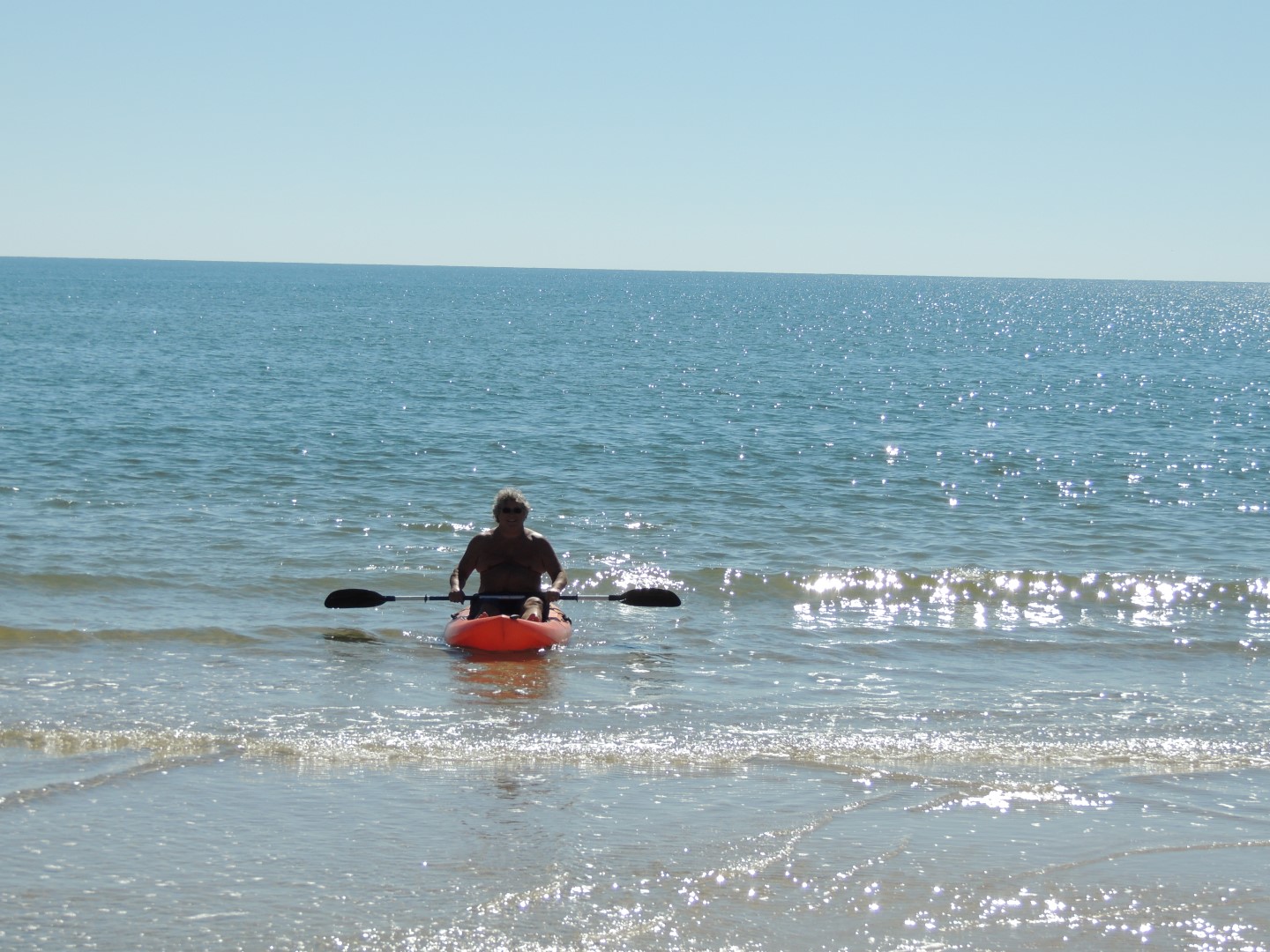 Coming Back to Shore on Kayak at Two Palms