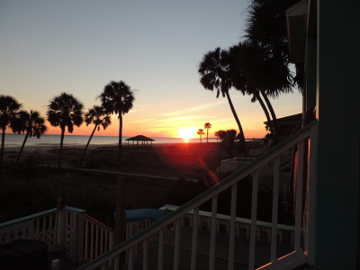 Two Palms Villa- Sunset -From Deck-West-Right