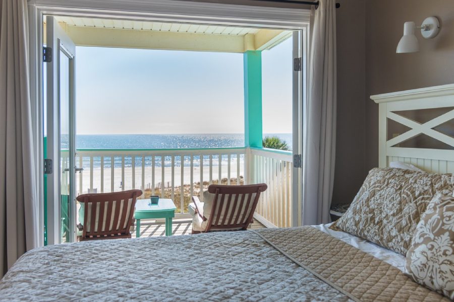 Gorgeous View Of Beach From King Bed in Master Bed Room with Private Deck.